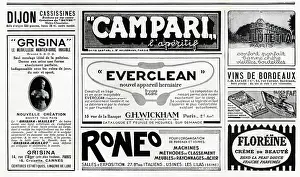 Bordeaux: Page of advertisements in a magazine