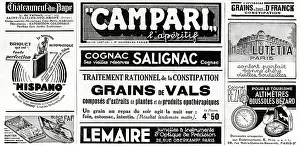 Laxative: Page of advertisements in a magazine