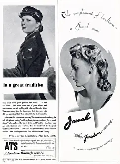 Hairdos: Page of adverts for women 1941