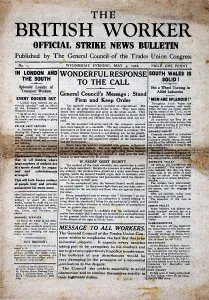 Unionism: Front page of The British Worker published by
