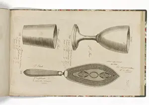 Beaker: Page from a catalogue of domestic silverware
