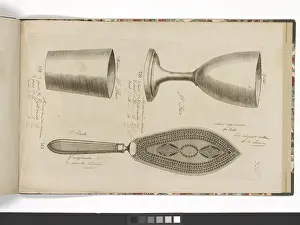 Goblet: Page from a catalogue of domestic silverware