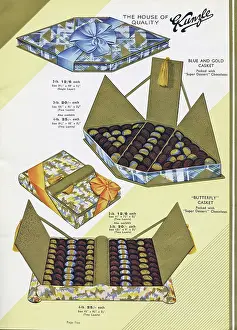 Lids: Page from a catalogue, Kunzle Chocolate List