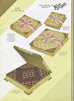 Lids: Page from a catalogue, Kunzle Chocolate List