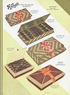 Lids: Page from a catalogue, Kunzle Chocolate List