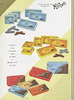 Cartons: Page from a catalogue, Kunzle Chocolate List