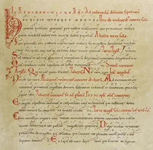 Liturgy: Page from the Easter liturgy, in Latin