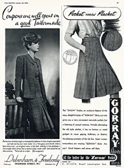 Pleated: Page of fashion adverts - January 1944