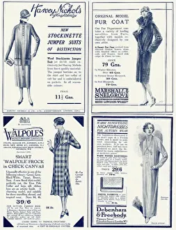 Nightdresses: Page of fashion adverts - October 1925