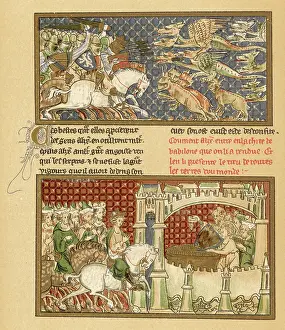 Slaying: Page from a French manuscript