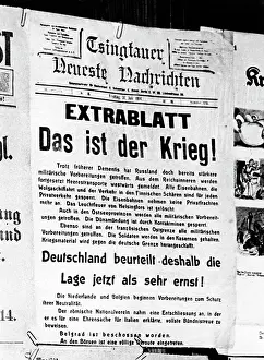 Imminent: Front page of a German colonial paper, 1914