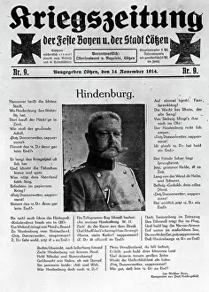 Editors: Front page of a German war newspaper, 1914