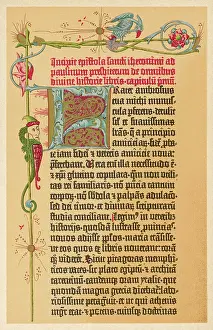 1440: Page from Gutenberg's first Bible