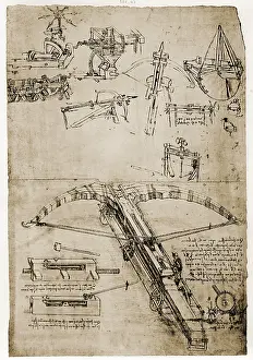 Crossbows: Page from the notebooks of Leonardo da Vinci ?