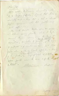 Russel: Back page of Wallace - Darwin paper, with Wallace's notes