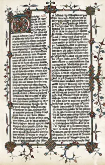 1400: Page from Wycliffe's translation of the Bible
