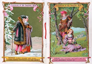 Historicism: Pages of a calendar booklet for 1879