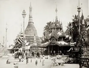 Pagodas: Pagodas, temples, Ragoon, Yangon, Burma, Myanmar c.1890