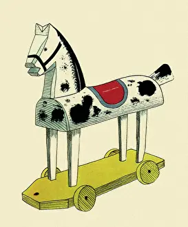 Coloration: Paint Horse on Wheels
