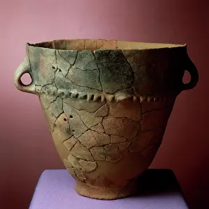 Cremona: Painted argil vase, housed in