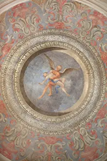 Ninon: Painted ceiling, Rotunda boudoir, Domaine de Villarceaux
