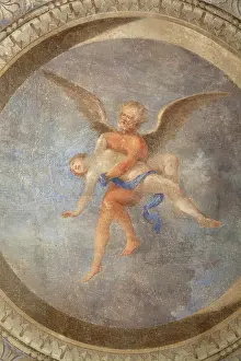 Ninon: Painted ceiling, Rotunda boudoir, Domaine de Villarceaux