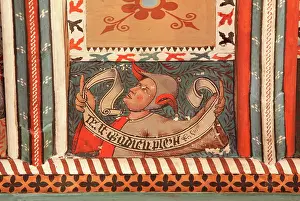 Joist: Painted ceiling, Saint-Hilaire-D'Aude Abbey, Saint-Hilaire