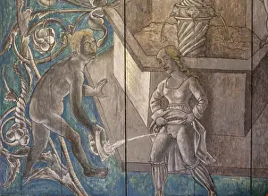 Urinating: Painted ceiling, Salle des Gardes, Chateau du Plessis-Bourre