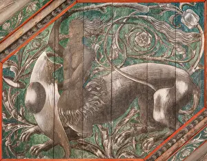 Coffered: Painted ceiling, Salle des Gardes, Chateau du Plessis-Bourre