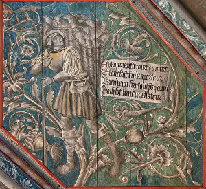 Gardes: Painted ceiling, Salle des Gardes, Chateau du Plessis-Bourre