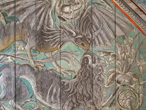 Gardes: Painted ceiling, Salle des Gardes, Chateau du Plessis-Bourre
