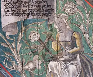 Gardes: Painted ceiling, Salle des Gardes, Chateau du Plessis-Bourre