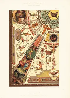 Florenz: Painted ceiling in the Uffizi Gallery, Florence