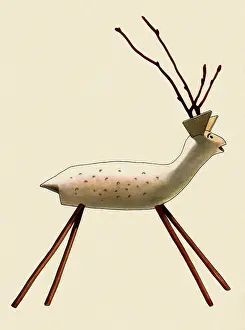 Dried: Painted Clay Deer
