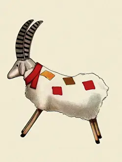 Dried: Painted Clay Goat