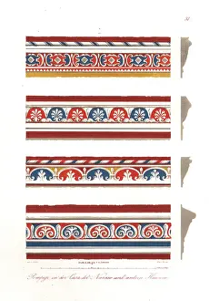 Cornice: Painted cornices from the Casa del Narciso, Pompeii