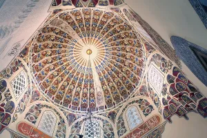 Yesil: Painted dome ceiling, Green Mosque, Bursa, Turkey