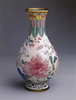 Ching: Painted Enamel Vase, Ch'ing Dynasty