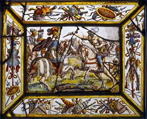 1620: Painted glass window, Musee de Vauluisant, Troyes, France