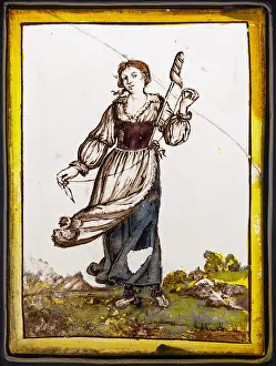 Thread: Painted glass window, Musee de Vauluisant, Troyes, France
