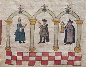 Judaic: Painted page from Torah, 18th century. Jewish Traditions