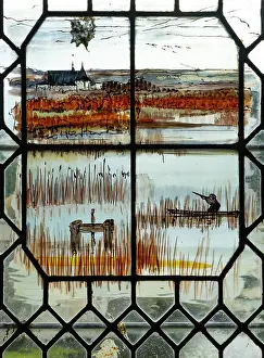 Pane: Painted window, Chateau de Sully-sur-Loire, Loiret, France