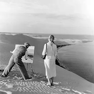 Curonian: Painter on a dune, 1939