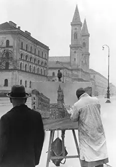 Paints: Painter on Ludwigstrasse in Munich, 1936