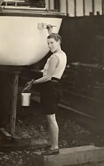 Upkeep: Painting a boat, 1933