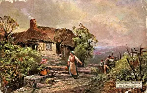 Dartmoor: Painting of Cottage, Dartmoor, Devon