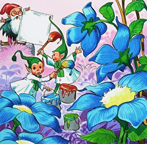 Gnomes: Painting flowers
