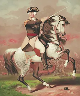 Traditionally: Painting of General George Washington riding