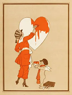 Joyce Dennys: PAINTING HEART RED C1917