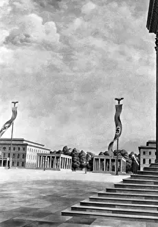 Koenigsplatz: Painting of the Koenigsplatz in Munich